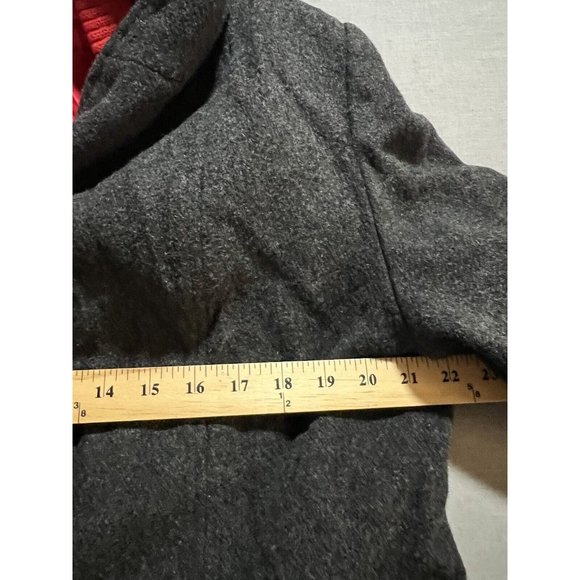 Authentic Mackintosh Vest‎ Coat Women's XL Gray Wool Red Lined Hooded  Jacket. - Picture 6 of 8